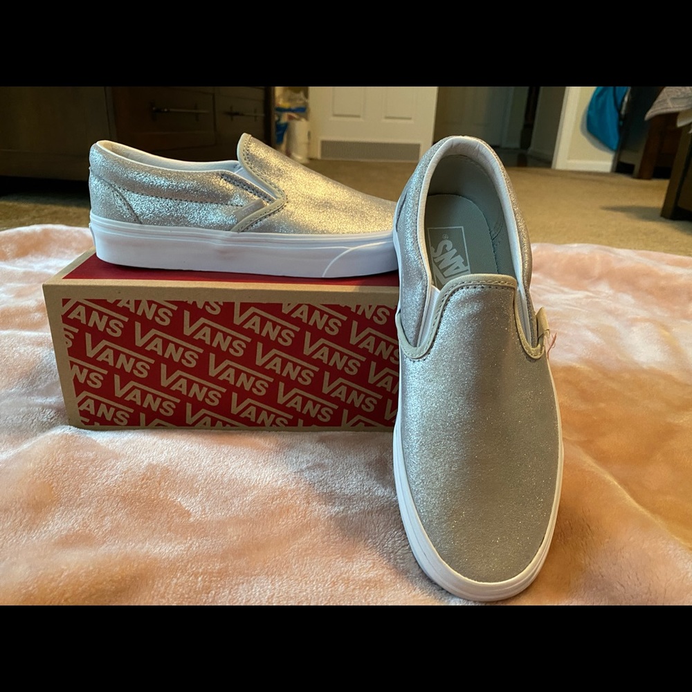 Silver Metallic Classic Slip Ons